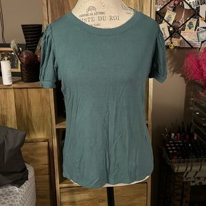 Apt 9 Green Ribbed Shirt - Petite Medium